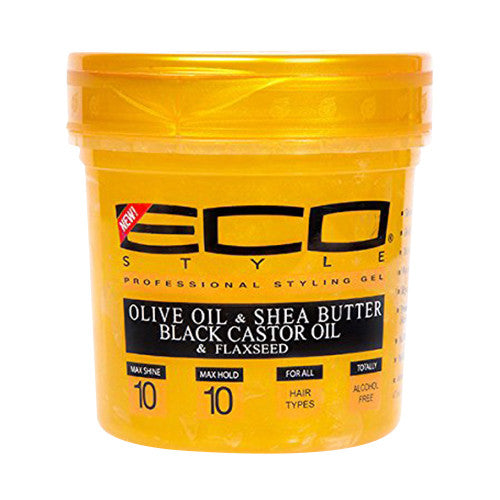 Olive Oil And Shea Butter And Black Castor Oil And Flaxseed Professional Gold Gel By Eco Style, 16 Oz